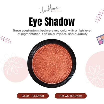 Vera Moore Eyeshadow, Highly Pigmented Eyeshades and Textures, Provide Bold and Lasting Looks, Suitable for Any Event, Easily Blendable Eye Makeup in Multiple Shades. (125th Street)
