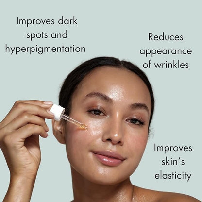 Stem-C Vitamin C Brightening Serum with Ferulic Acid, Vitamin E and Hyaluronic Acid - Improves Dark Spots And Uneven Skin Tone - Hydrating And Nourishing