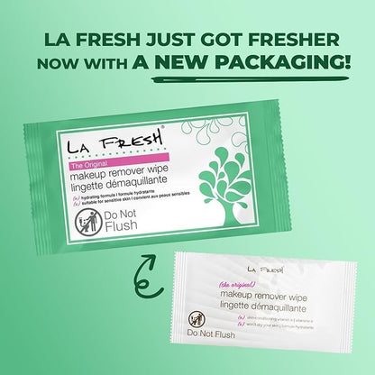 LA Fresh Makeup Remover Wipes with Vitamin E - Make up Remover for Face, Eyes, Lips - Face Travel Essentials - Case of 200ct Makeup Wipes