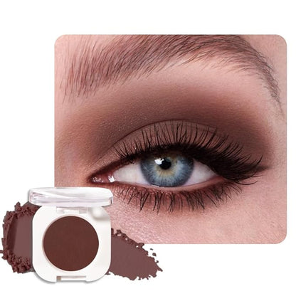 Coffee Matte Single Eyeshadow, Lightweight Blendable Mini Eye Shadow for Older Women, Monochrome Eyeshadow Palette Makeup Pigmented Waterproof, Vegan & Cruelty-Free, 27