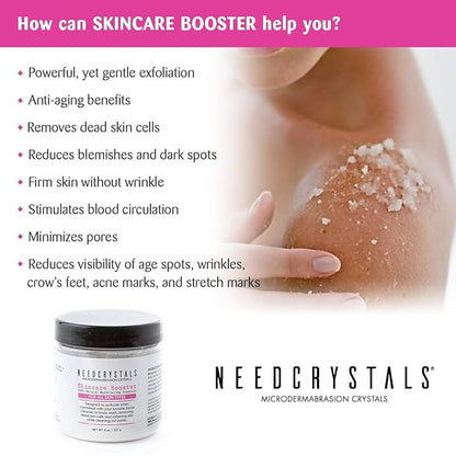 NeedCrystals Microdermabrasion Crystals DIY Facial Scrub. Natural Face Exfoliator for Dull or Dry Skin Improves Scars, Blackheads, Pore Size, Wrinkles, Blemishes & Skin Texture 4 oz. / 113 gr.