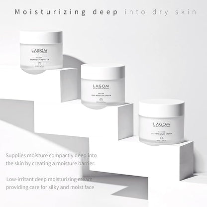 LAGOM Cellus Deep Moisture Cream Natural Moisturizer with Ceramide and D-Panthenol (B5) Smooth, Hydrating, Nourishing Protecting Cream 2.02 Fl Oz