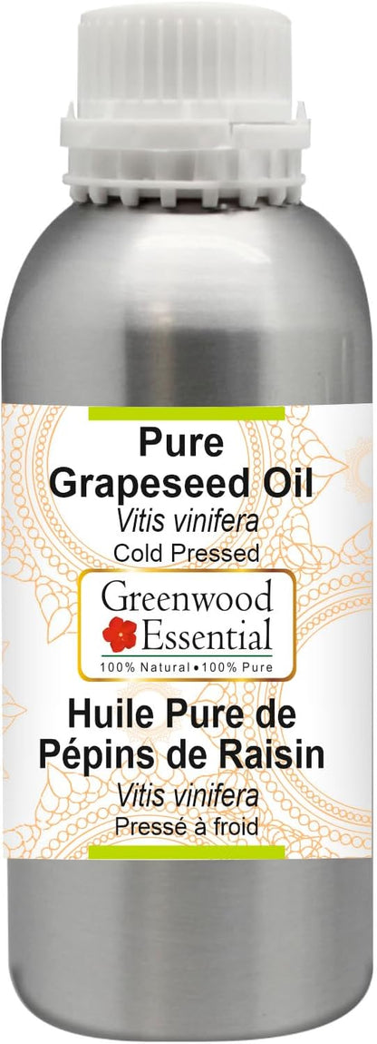 Greenwood Essential Pure Grapeseed Oil (Vitis vinifera) Cold Pressed 1250ml (42 oz)
