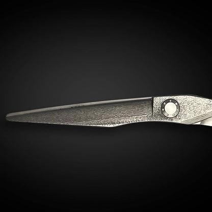 Hair Cutting Shears/Scissors Crafted from Japanese Damascus Steel - Sharp, Durable, Long-Lasting - Designed for Professional Barbers and Hairdressers (6.0 Inch Saki Dotanuki)