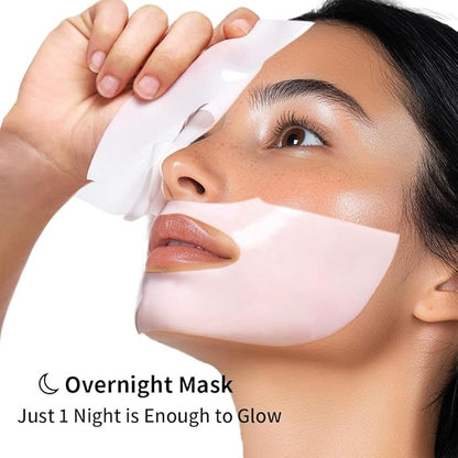 Low Molecular Weight Collagen Overnight Hydrogel Mask, Enhances Skin Elasticity, Reduces Pores, Transforms from White to Transparent Upon Absorption Skin Care Treatment，