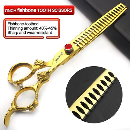6/7/8/9 Inch Professional Slim Japanese Hairdressing Scissors Set for Men or Women (7 Inches, 2 Pieces-E)