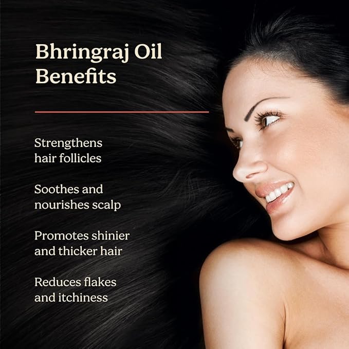 Life & Pursuits Bhringraj Hair Growth Oil 3.4 Fl Oz, Natural Ayurveda Scalp Therapy For Men & Women| Rosemary, Amla, Hibiscus, Tea Tree & Coconut| Reduces Itchiness & Dryness| Nourishes Damaged Hair