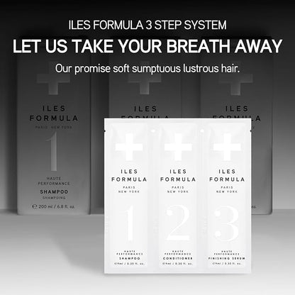 ILES FORMULA Signature Collection Discovery Set – Hydrating Trial Size Shampoo & Conditioner w/Sample Finishing Serum Blow Dry Cream for Dry, Damaged, Frizzy Hair - Salon Grade Hair Care Sampler