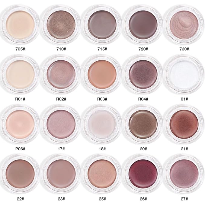Single Cream Eye Shadow,Rose Glitter Shimmer Nude Natural Monochrome Eyeshadow Palette,Waterproof,Long Lasting Naturing-Looking,Vegan & Cruelty-Free,27