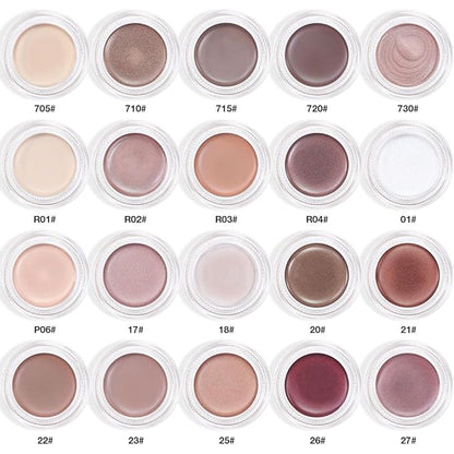Kaely Single Cream Eyeshadow Pot, Nude Brown Matte Eye Shadow for Older Women High Pigmented Waterproof, Natural Eyeshadow Palette Makeup Brightener, sombras en crema para ojos, Blendable, R03