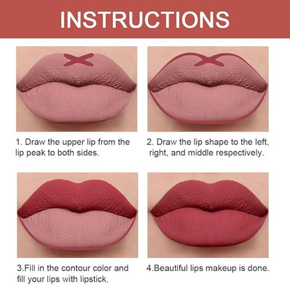 Kaely 2-in-1 Mauve Red Lip Liner & Lipstick Set Kit for Women, Matte Lips Kit with Lip Liner Lip Stains Long Lasting Waterproof 24 Hour Lipstick and Lip Liners Combo Lipliners Pencil Set 13