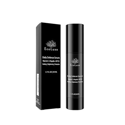 Vitamin C & Propolis Serum with SPF 35 – Daily Defense Brightening & Hydrating Antioxidant Face Serum for Sensitive Skin, Anti-Aging & Sun Protection
