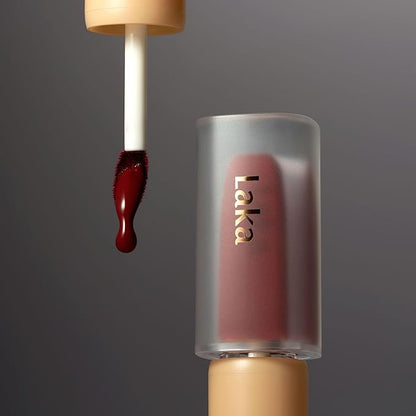 Laka Fruity Glam Tint, Glowing Lip Stain with Wide Color Spectrum, Hydrating & Lightweight Texture, Long-Lasting Bold Stain, Non-Sticky, Vegan, K-Beauty (#121 Ash Nut, 4.5g/0.15oz)