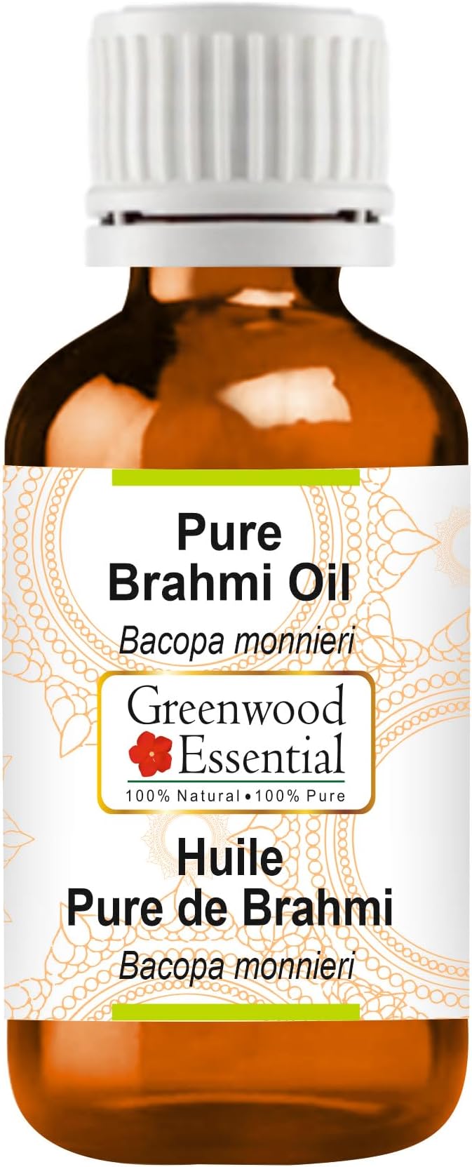 Greenwood Essential Pure Brahmi Oil (Bacopa monnieri) 100% Natural Therapeutic Grade for Personal Care 50ml (1.69oz)
