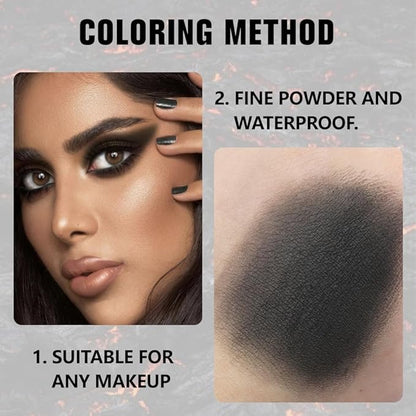Matte Single Eye Shadow Palette Makeup, Matte Black Monochrome Eyeshadow For Old Women, Mini Pressed Monochrome Pigmented Waterproof Sombras Para Ojos,Vegan, Talc, Paraben&Cruelty Free, 07