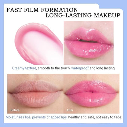 BINGBRUSH Peach Color Changing Lipstick,Moisturizer Long Lasting Lip Care Lip Balm Magic Lip Gloss Lip Tint Stain Gloss Set for Women (1pc Blueberry)