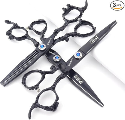 6/7/8/9-inch professional hair clipper set, stainless steel sharp hair clippers, hairdresser specific scissor((6+7) inches, 3 pieces)