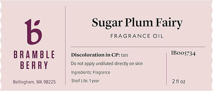 Bramble Berry Sugar Plum Fairy Fragrance Oil 2 oz | Sweet Fruity Holiday Scent for Soap Making, Candles, Lotion, Bath Bombs & Perfume | Skin Safe, Vegan, Paraben & Phthalate Free