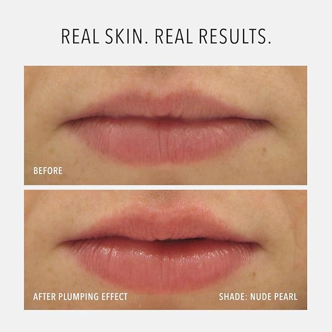 HydroPeptide Perfecting Gloss, Lip Plumping Gloss & Hydrating Treatment, Volumizing Collagen-Boosting Enhancer with Hyaluronic Acid & Peptides, Nude Pearl, 0.13 Ounce