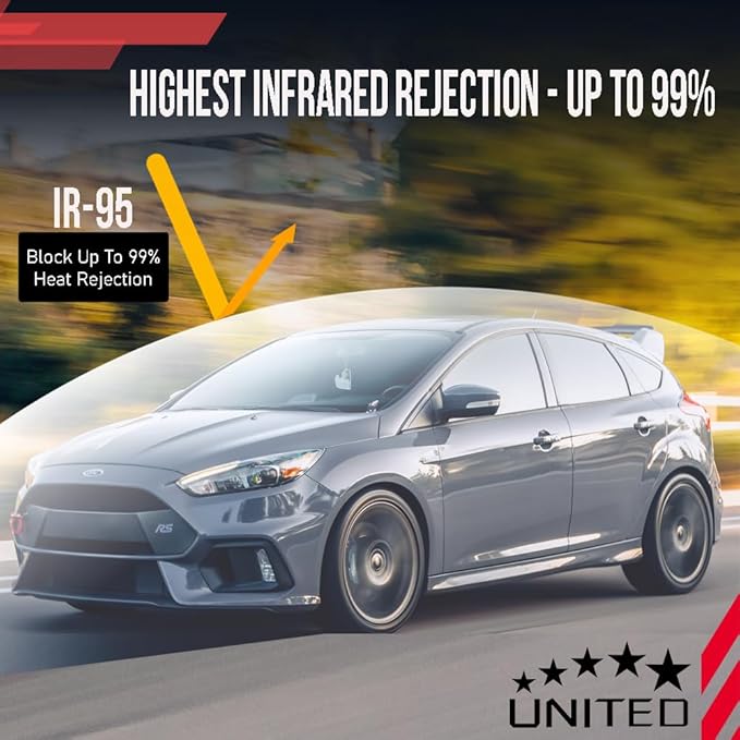 United Ceramic Pro Window Tint Car 40In x100Ft 2Ply Nano Ceramic IR-95 with 35% VLT - Outstanding Clarity & Views Window Tint for Car Home Blocks UV/IR Rays, Adhesive Film W/Lifetime Color Stability