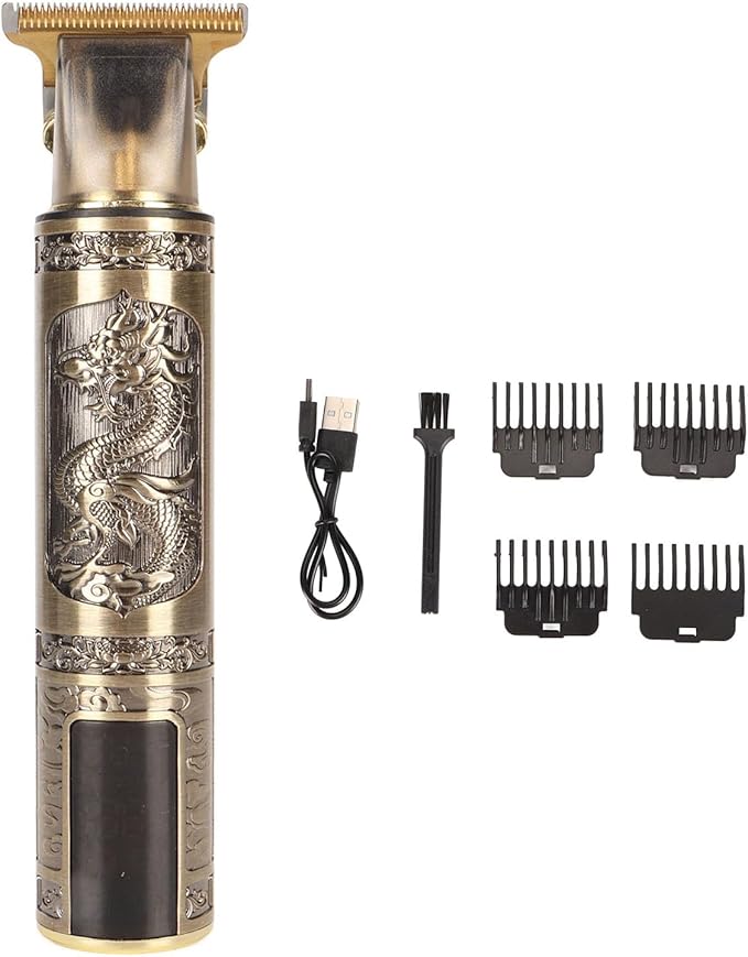 Hair Clippers for Men, Electric Engraved Dragon Hair Trimmer Shaver with Guide Combs, Rechargeable, Efficient Grooming, Quiet, Strong Copper Motor for Standby Haircut