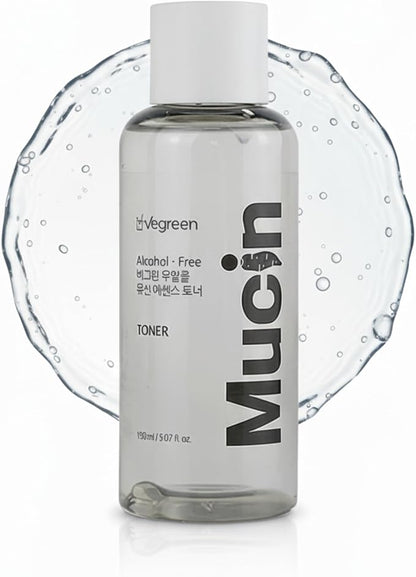 VEEGREEN Alcohol-Free Mucin Essence Toner 5 fl oz, K-Beauty Hydrating Facial Toner with Wild Yam Extract, Calming, Glass Skin Glow, All Skin Types
