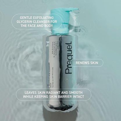Prequel Skin Gleanser SA, Moisturizing Glycerin Face Wash,1% Salicylic Acid Face Cleanser, Unscented and Combination Skin Face Soap, 13.5 ounce (each) Pump Bottles - 6.75 fluid ounce (Pack of 2)