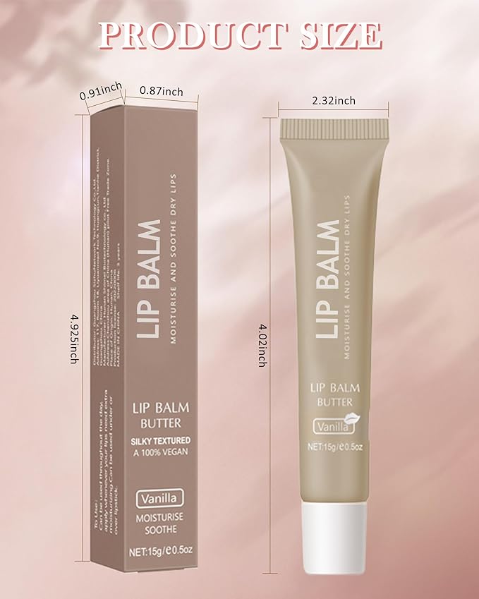 Butter Tinted Lip Balm-3 Colors Vanilla Beige Brown Pink Sugar Lip Gloss,Clear Jelly Yummy Tint Lip Stain,Long Lasting Hydrating Glow Reviver Lip Care Oil, Christmas Makeup Gift for Women-Set A