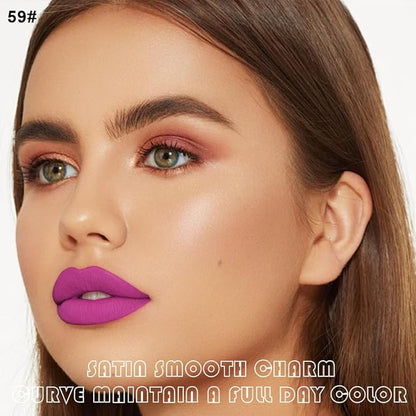 evpct 2Pcs Fuchsia Red Matte Lip Liner and Lipstick Combo Set for Women, Fuchsia Lip Combo Set Liquid Lips Stick Gloss and Lipliner Stains Set Long Lasting Waterproof, Lips Makeup 24 Hours originales