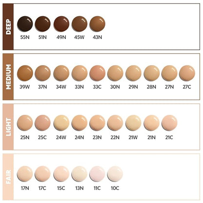 TIRTIR Mask Fit Red FoundationㅣLong Lasting Flawless Coverage, Energy Essence, Lightweight, Hydrating, Pore-Blurring, Breathable Satin Finish, Makeup, Radiant Skin, #21W Natural Ivory, 1.01 Fl Oz