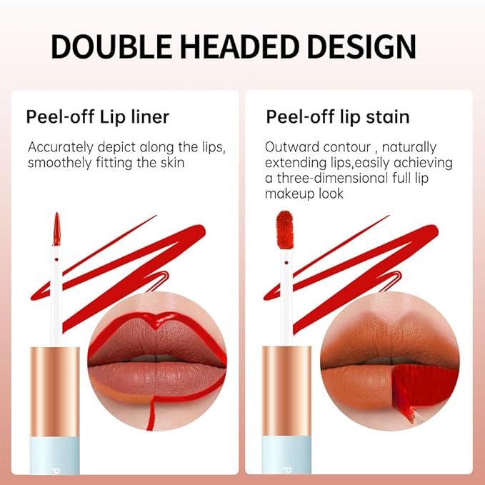 Matte Lip Liner Peel Off Lip Stain, Long Lasting Peel Off Lip Liner Stain, Peel-off Lip Gloss For All Skin Types, Transfer-proof Highly Pigmented Color Waterproof, (03#, Pack of 1)