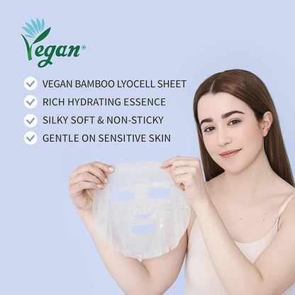 #OOTD Face Mask Korean Skincare for Dry Sensitive Skin | Hydrating, Revitalizing, Calming, Collagen, Ceramide, Cica, Vitamin C Serum Sheet Masks (12EA)