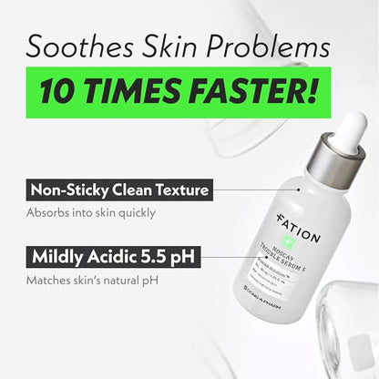 Nosca9 Soothing Serum Set - Serum and Cream for Sensitive Skin | Ceramide & Centella for Barrier Repair & Hydration | Korean Acne Skincare Routine (30ml+5ml+5ml)