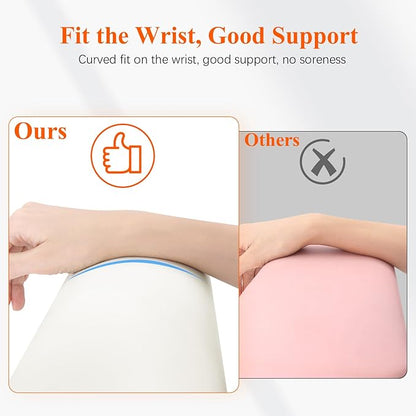 Erasable Arm Rest for Nails Tech, Luxury Nail Arm Rest White Manicure Hand Rest for Nails Tech with Non-Slip Aluminum Alloy Legs, Cleanable Technology Leather