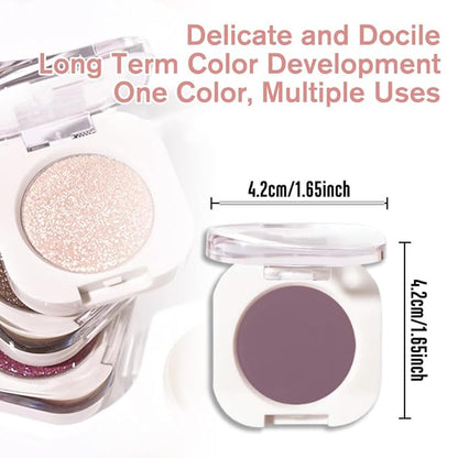 Dark Plum Taupe Single Matte Eyeshadow Makeup, Neutral Powde Eye Shadow for Older Women, Dark Violet Matte Singles Eyeshadow Palette Pigmented Waterproof, Girls Monochrome Vegan Eyeshadows Gift