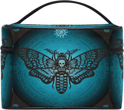 Makeup Bag, Skull Butterfly Travel Makeup Organizer Bag Cosmetic Cases Toiletry Bags for Girl Women Ladies