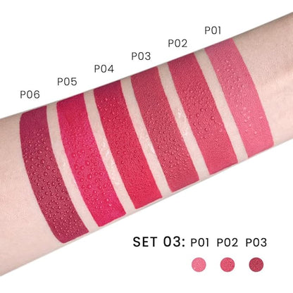 evpct 3Pcs Nude Pink Beige Rose Mauve Matte Lipstick Pack Sets for Women Silky Velvet Lipstick Matte Long Lasting Smudge Proof Lipstick Lip Stain Makeup Set Kit matte lipstick 24 hours original 03
