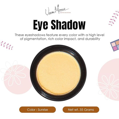 Vera Moore Eyeshadow, Highly Pigmented Eyeshades and Textures, Provide Bold and Lasting Looks, Suitable for Any Event, Easily Blendable Eye Makeup in Multiple Shades. (Sunrise)