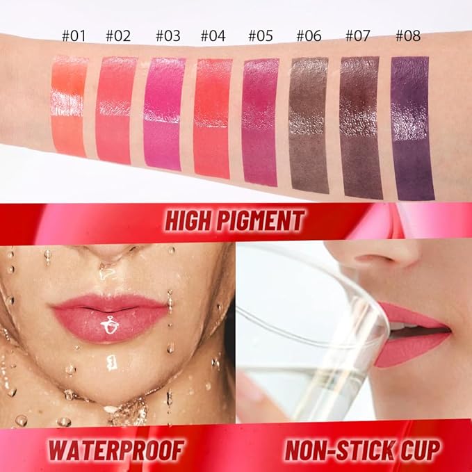 Baby Pink Peel off Lip Stain Lip Oil Dual Ended Combo Set with Tweezer, 2 in 1 Lips Liner Stain Oil Long Lasting Waterproof, High Pigmented Flawless Lips Tint Stick Not Faded Vegan & Cruelty-free