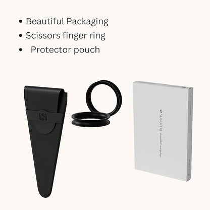 Suvorna 3-Hole Hair Scissors Professional - Right-Hand Barber Scissors for hair cutting - Hair Cutting Scissors to cut Hair - Hair shears for hair cutting - Hair shears for women and men