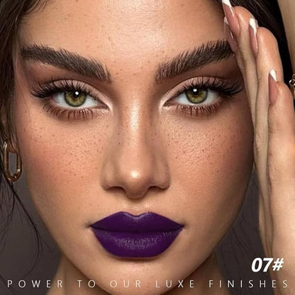 Dark Deep Purple Matte Creamy Lipstick for Women, Longwear Lip Gloss Face Paint Stick, Lip Stick Stain Long Lasting Waterproof Easy Application Full Coverage Velvet Gloss for Party Halloween Makeup 07