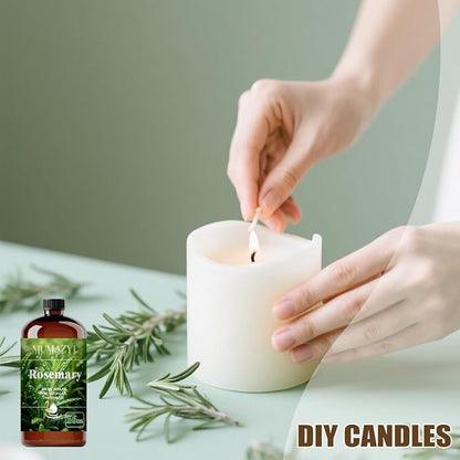 Rosemary Essential Oil, Rosemary Oil 16 Fl Oz 480ML for Diffuser Humidifier Yoga Cleaning DIY Candle Soap Making Essential Oils