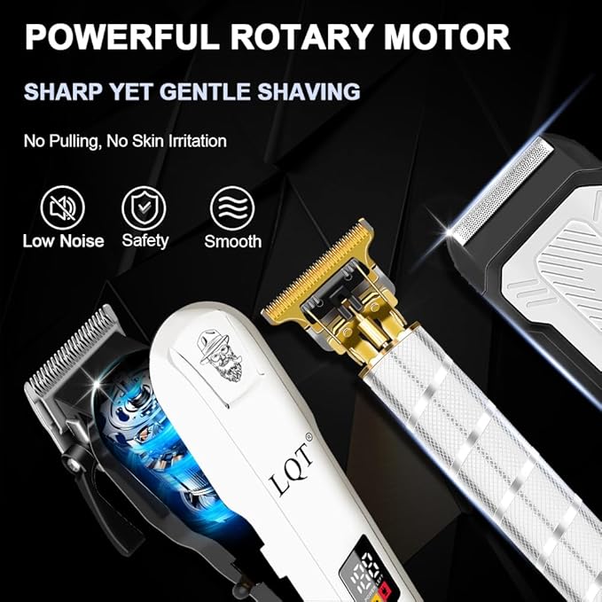 Clippers and Trimmers Set for Men Cordless Professional Hair & Beard Trimmer with Adjustable Lever and Large Battery Capacity, Electric Razor for Men, Ideal for Home Barber Shops