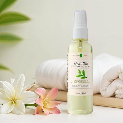 Green Tea Linen and Room Spray, Natural Air Freshener Made with Pure Green Tea Extract, Bathroom Air Freshener or Calming Pillow Spray