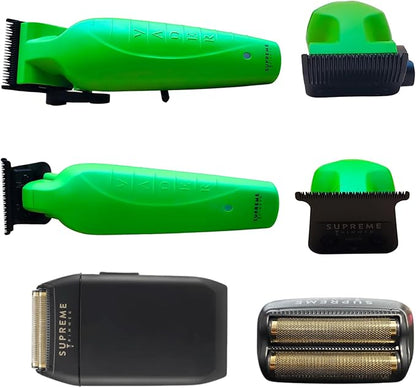 Supreme Trimmer 3-in-1 Barber Kit | Vader Clipper, Vader Trimmer & Crunch Foil Shaver | Men's Professional Beard Trimmer, Brushless Motor Clippers & Waterproof IPX6 Shaver | Acid