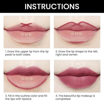 evpct 1Pcs More Blush Lip Liner and Lipstick Set Kit for Women, Matte Lips Kit with Lip Liner Lip Stains Long Lasting Waterproof 24 Hour Lipstick and Lip Liners Combo Lipliners Pencil 30#