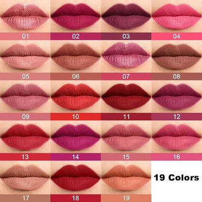 evpct 1Pcs Plum Purple Matte Lipstick and Lip Crayon Liner Pencil Pen Set for Women Lip Stain Long Lasting Waterproof labiales mate magicos 24 horas originales pintalabios permanente 24 horas 14