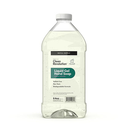 Clean Revolution Liquid Gel Hand Soap, Silky Rich Liquid, Quick Lather, Fast Rinsing, Contains Real Essential Oils (Forest Escape) 64 Fl Oz