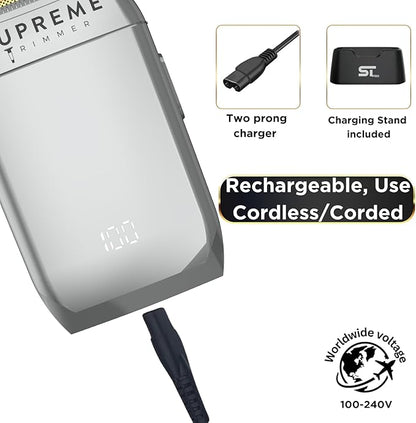 Supreme Trimmer Crunch STF602 – Waterproof Double Foil Shaver for Men | 150 Min Runtime, Wet/Dry Cordless & Corded Electric Razor | Hypoallergenic Foils for Face, Head & Stubble