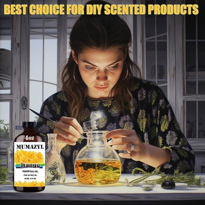 Mango Essential Oil, Mango Oil 4 Fl Oz 120ML for Diffuser Humidifier Yoga Cleaning DIY Candle Soap Making Essential Oils